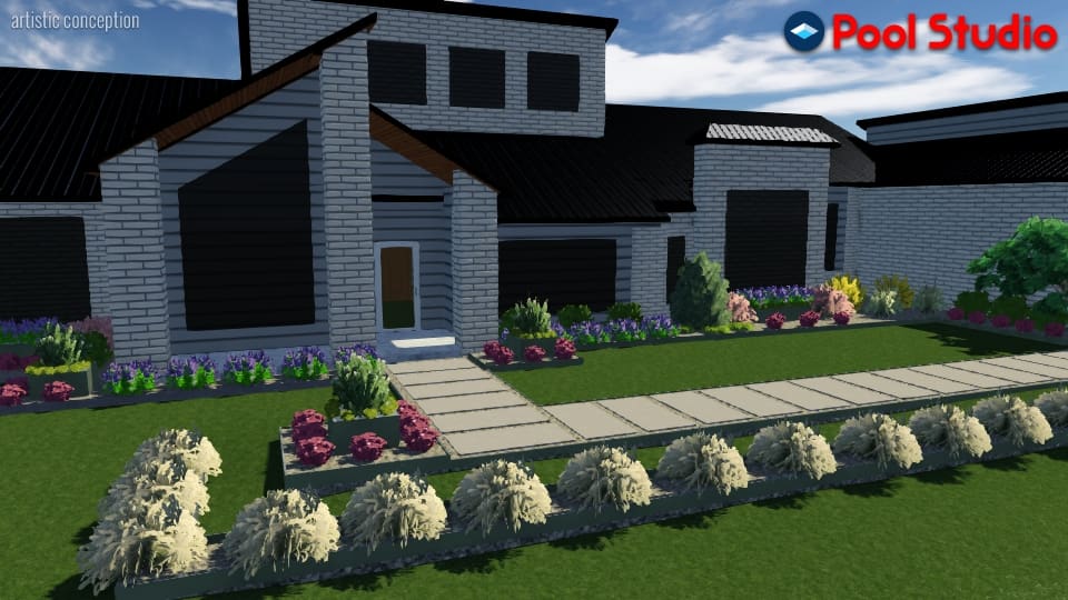 Custom water feature in a landscape by Theiss Landscape Works