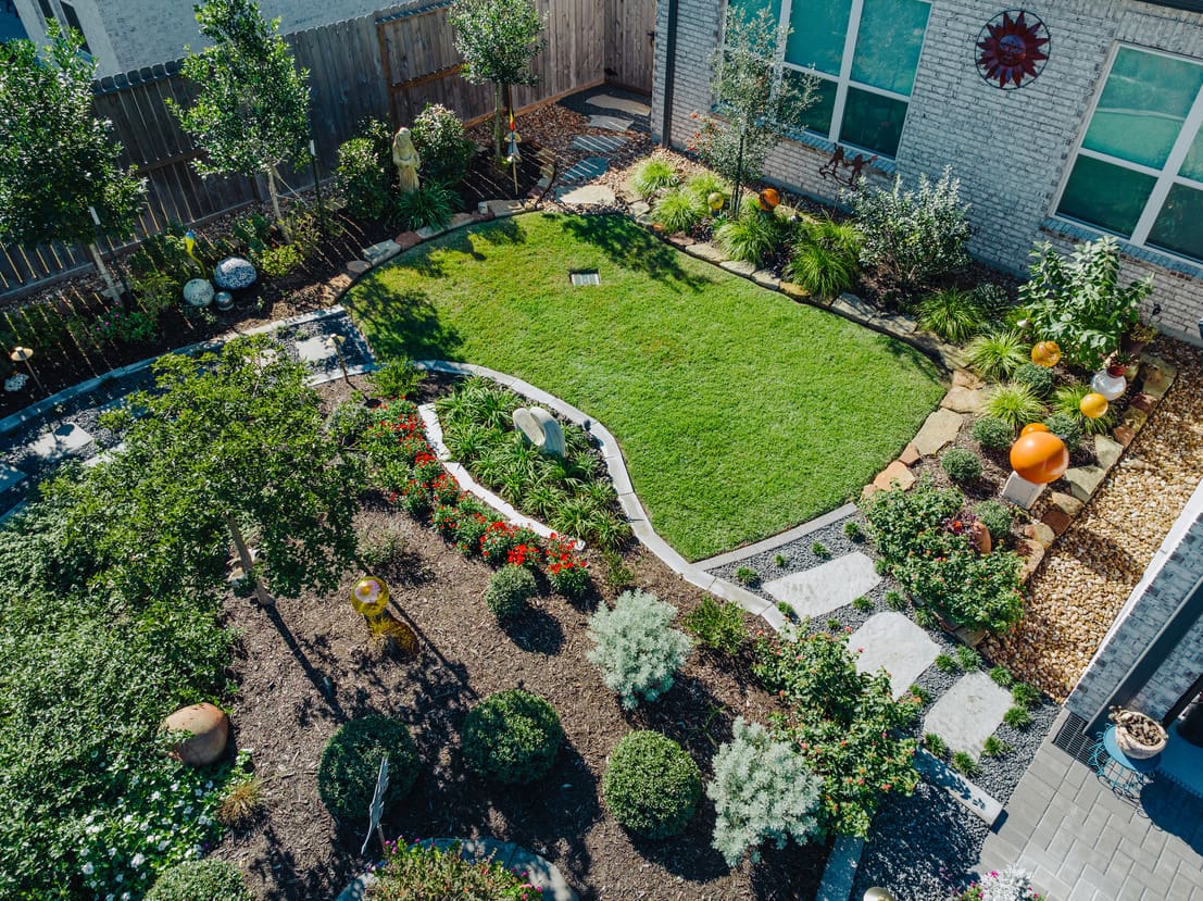 Landscape installation and planting by Theiss Landscape Works in Cypress, TX