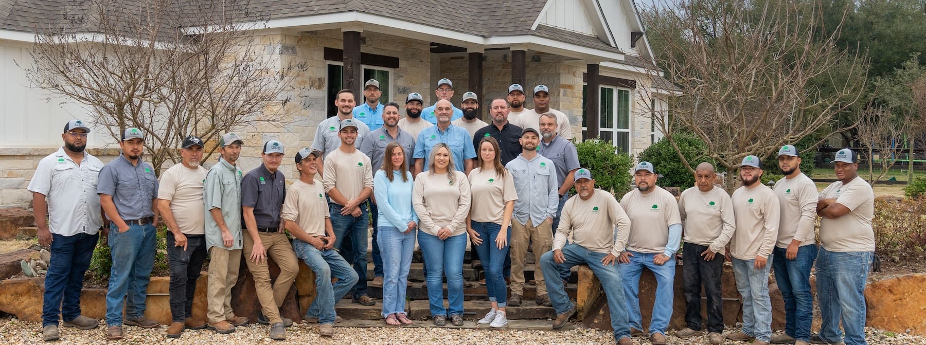 The Theiss Landscape Works crew on a job site near Hockley, TX